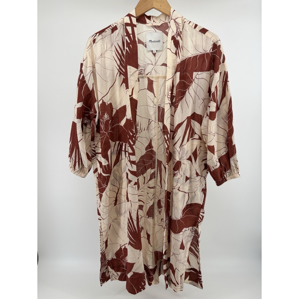 Madewell Robe in Tropical Vacation Women's Size S Kimono Beach Coverup Garden